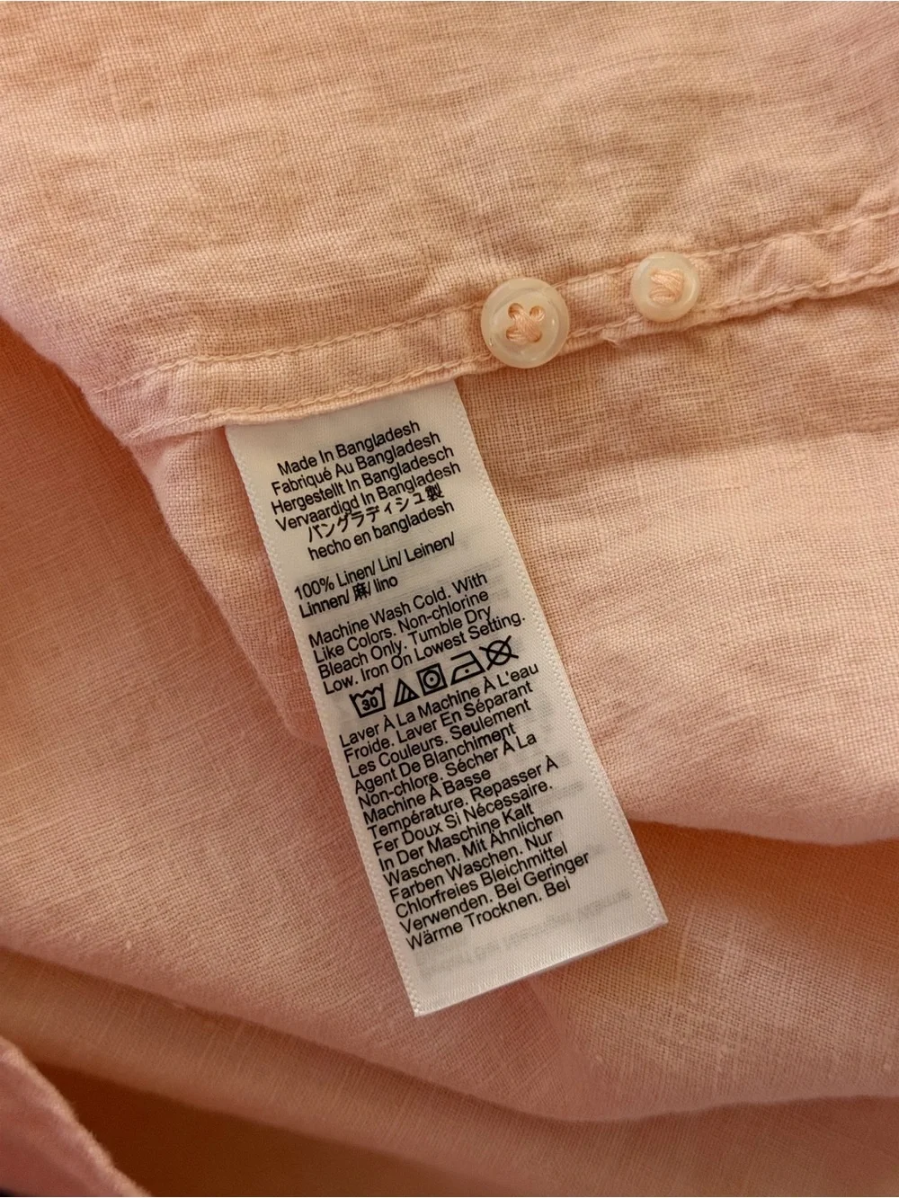 J.Crew Classic Linen Shirt Blush Pink Long Sleeve Button Front Size M NWT $98